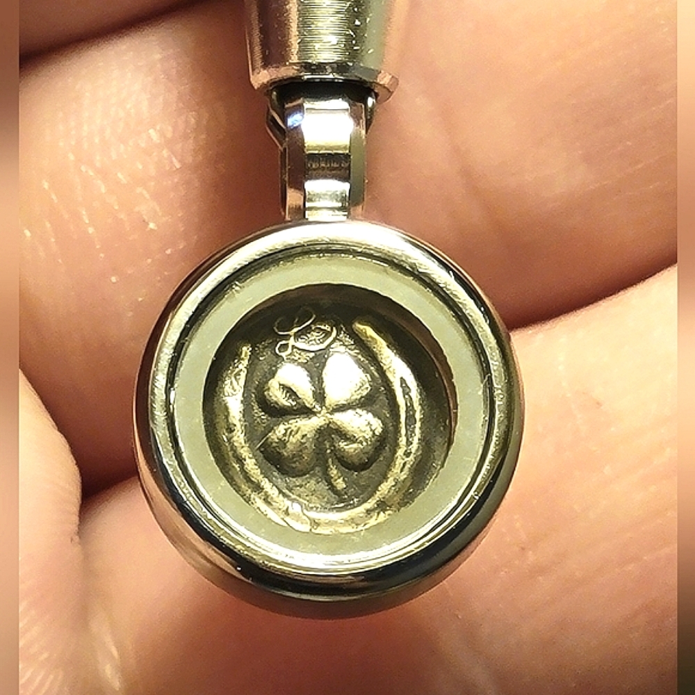 15mm [.999 Pure Silver] Lucky 4 Leaf Clover Pendant